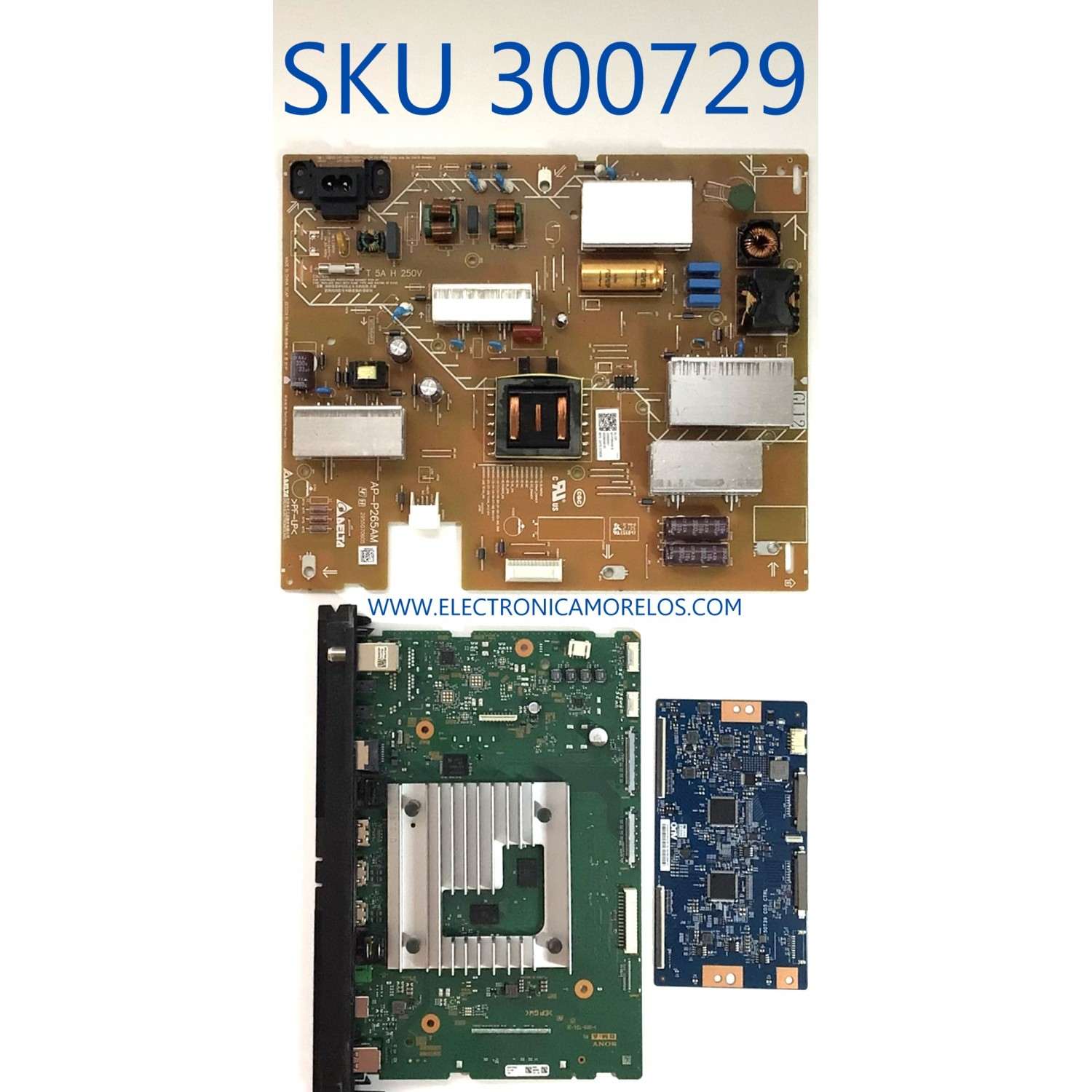 KIT DE TARJETAS PARA TV SONY BRAVIA 4K·UHD·HDR / MAIN A5027325A 544 / 1-009-724-31 / T-CON 5550T39C06 / 55.50T39.C06 / 50T39 C05 / FUENTE 100980021 / 1-00-9800-21 / AP-P265AM / 2955070605 / PANEL YDBM050CCU11 / T500QV N04.4 / MODELOS XR-55X90J